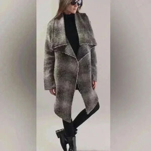 Nanette Lepore Sustainable Gray Ombre Wool Mohair Swing Jacket Coat Size S